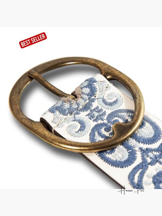 Genuine Leather Belt with Embroidery, 1.5\